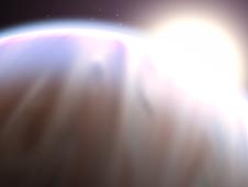 Ilustrasi planet HD189733b dan bintang iduknya. Kredit Gambar: NASA/ESA