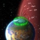 Oksigen yang lepas dari area kutub Bumi. Kredit : NASA/ESA