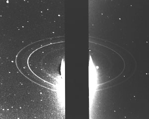 Citra cincin Neptunus yang diambil Voyager 2. Kredit : NASA