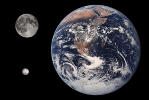 Perbandingan Bumi - Bulan - Ceres. Kredit : astrobilogy.net