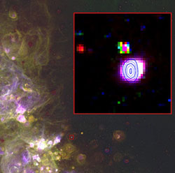 Citra Super Planetari Nebula. Kredit :Magellanic Cloud Emission Line Survey 