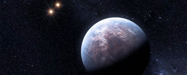 Gliese 667, gambar artis. kredit : ESO/L. Calçada