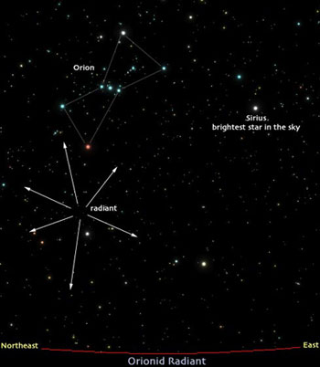 orionidssouth Radiant orionid di langit selatan. kredit : meteorshoweronline.com