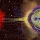 Perlindungan medan magnetik bumi terhadap badai dari matahari. Kredit : NASA