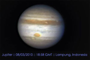 Tanggal 21 September 2010, Planet Jupiter bisa dilihat dengan mata telanjang