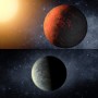 Atas : Kepler-20e yang lebih kecil dari Venus; Bawah : Kepler-20f yang memiliki ukuran 1,3 kali Bumi. Kredit :NASA/Ames/JPL-Caltech