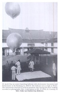 Jacob Clay with the balloon experiment in Bandung, 1933